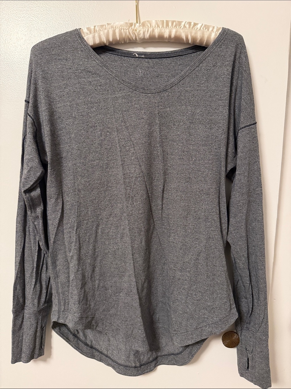lululemon athletica Heathered Gray Long-Sleeve Crew Top